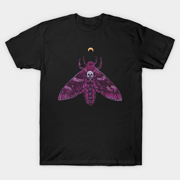 Pink Death Head Moth T-Shirt by Artwork by Jayde Hilliard